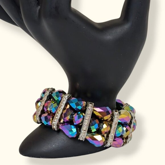 Vintage AB Crystal Stretch Bracelet - Picture 1 of 5